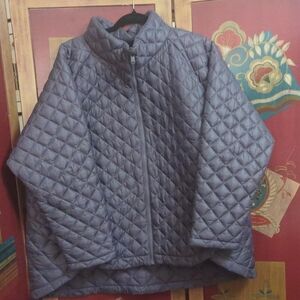 Athleta Whisper Featherless Quilted Puffer Jacket 2X Purple/Mauve Packable